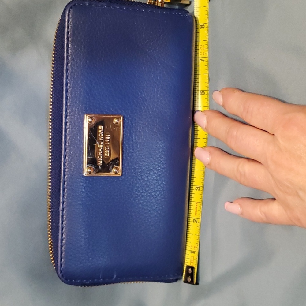 MK BLUE LEATHER WALLET